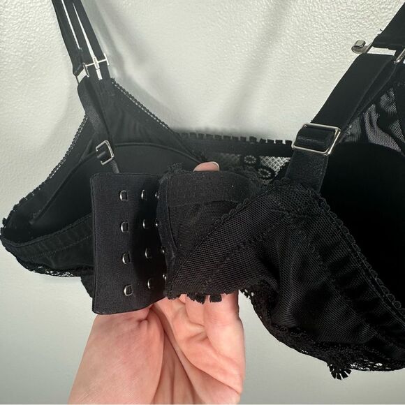 Aerie Black Real Power Wireless Push Up Joy Convertible Lace Bra Size 36DD Sexy - Picture 11 of 16